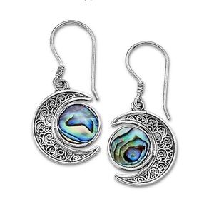Samual B Sterling & Abalone Shell Crescent Moon Drop Earrings from Nordstrom’s
